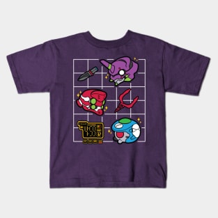 Evangelion Kawaii EVA Units Kids T-Shirt